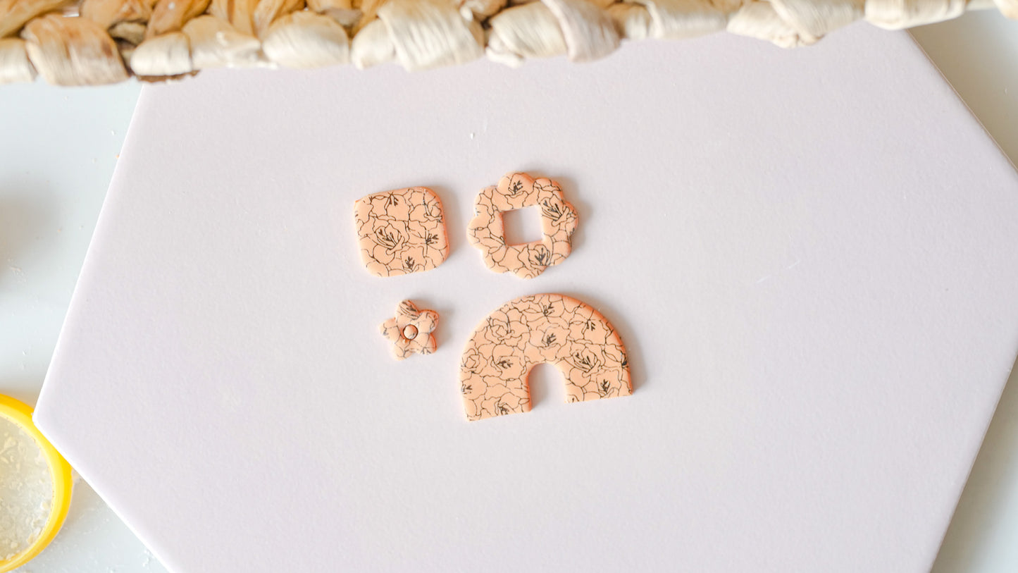 Gladiolus Silkscreen Stencil For Polymer Clay image 1