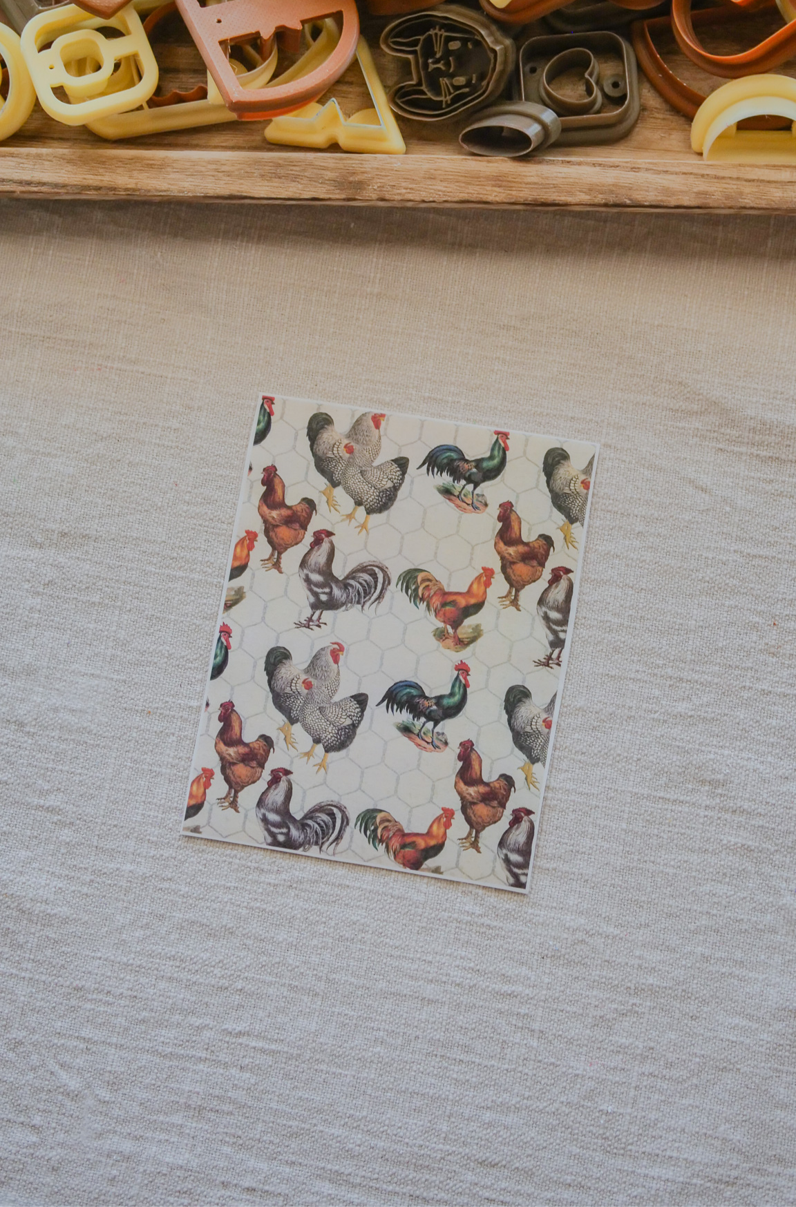 Vintage Chicken Polymer Clay Transfer Sheet image 0