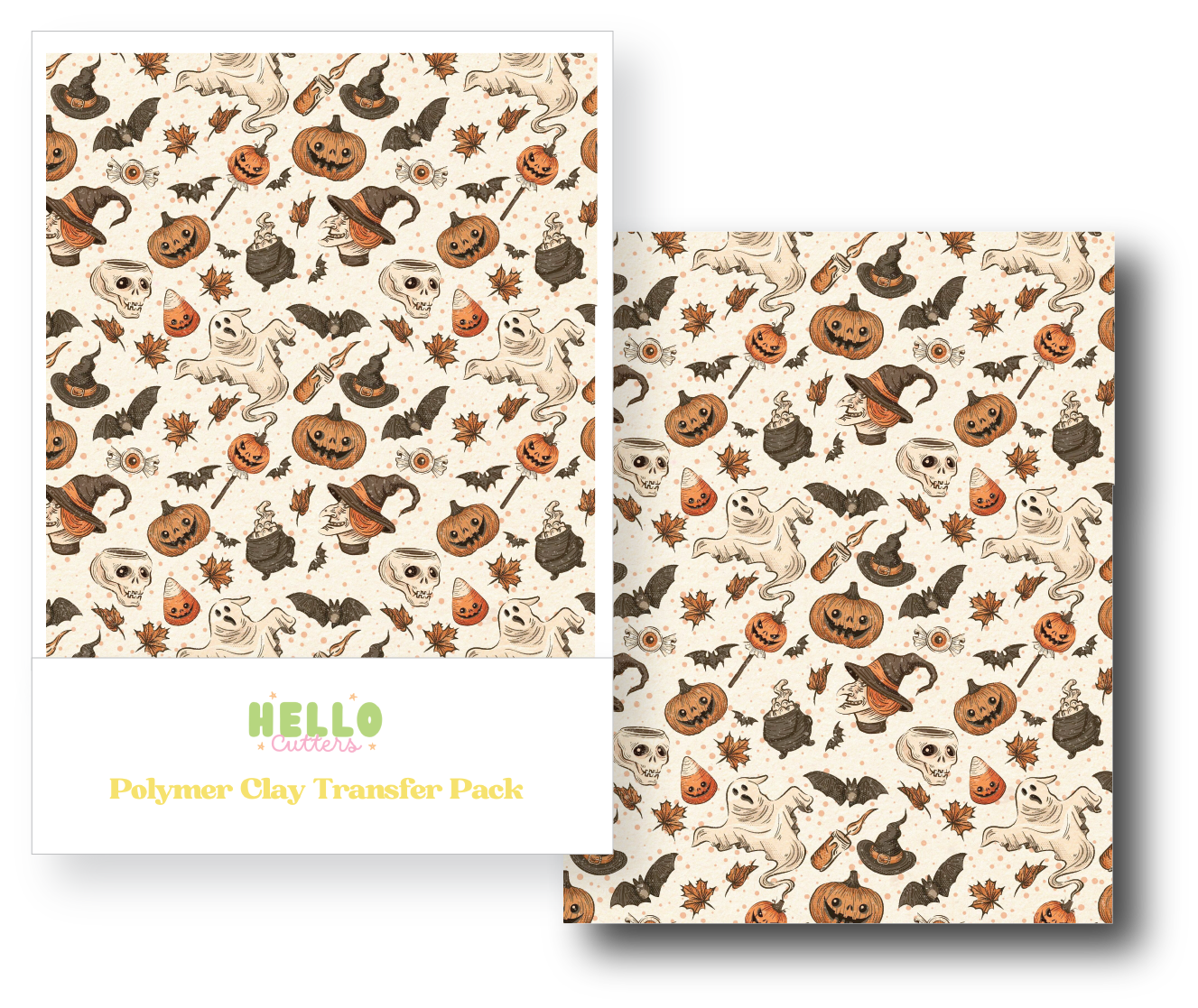 Vintage Halloween Polymer Clay Transfers image 0