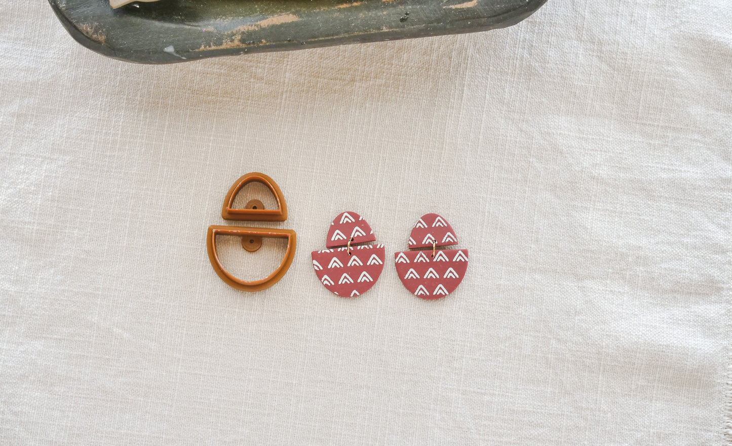 Boho Half Moon Shape Clay Cutter Set image 1