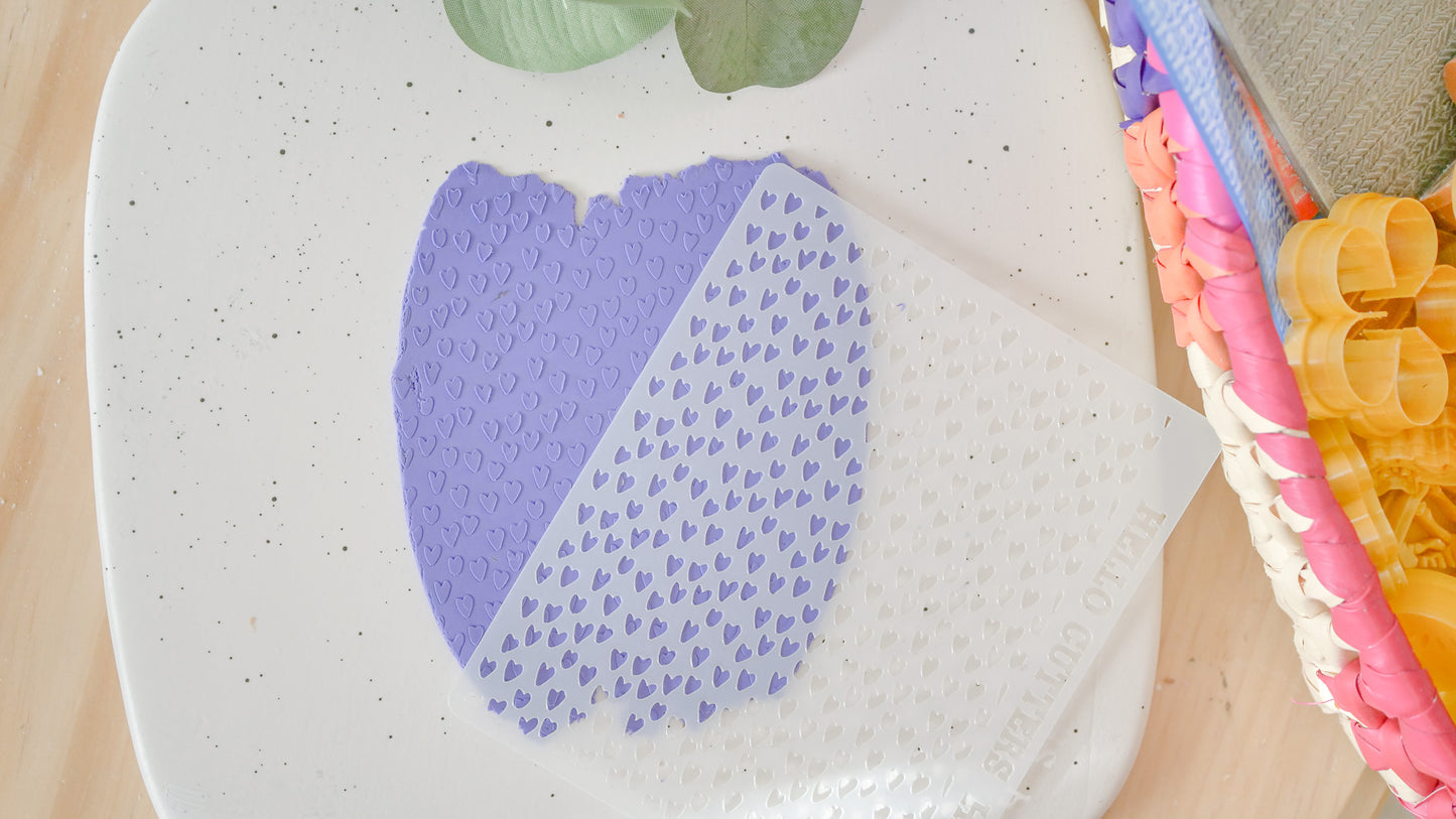 Heart Mylar Stencil For Polymer Clay image 0