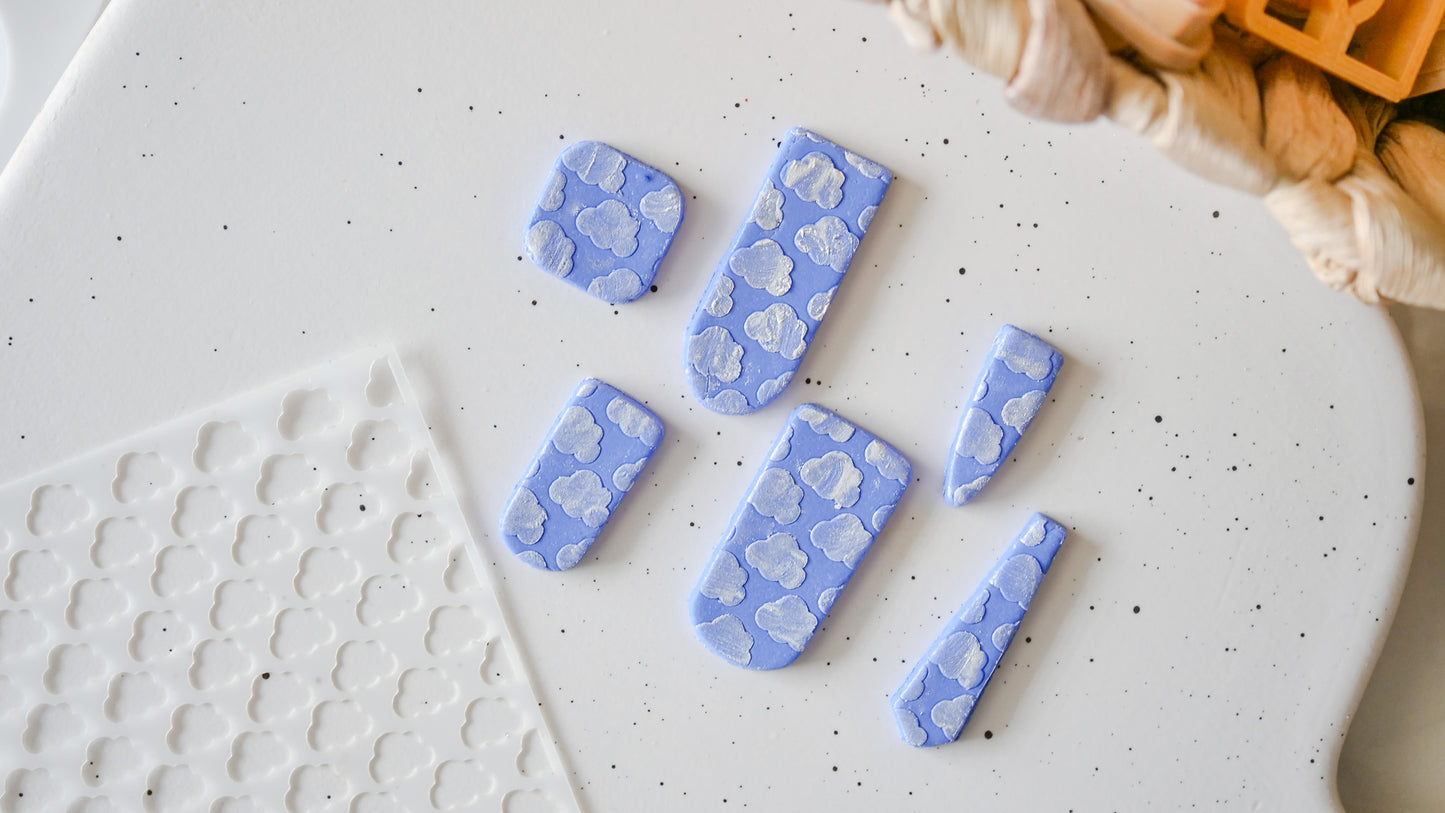 Cloud Mylar Stencil For Polymer Clay image 0
