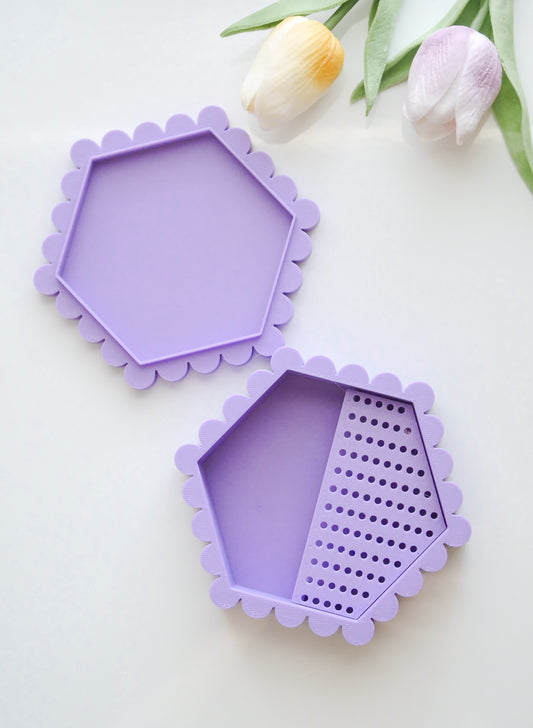 Hexagon Cornstarch Dusting Storage Tray - Hello Cutters