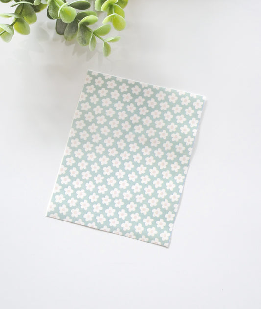Green Boho Flowers Transfer Sheets image 1