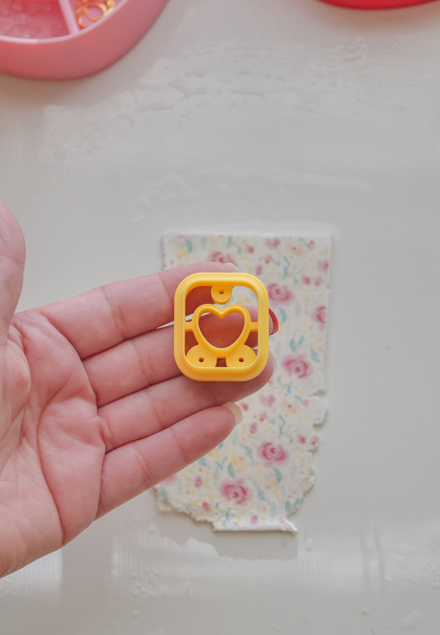 Square Heart cutout Polymer Clay Cutter Set image 1