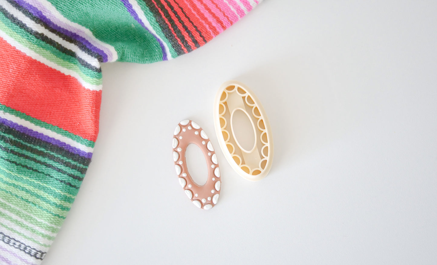 Oblong Talavera Polymer Clay Cutter designed created by Hello Cutters