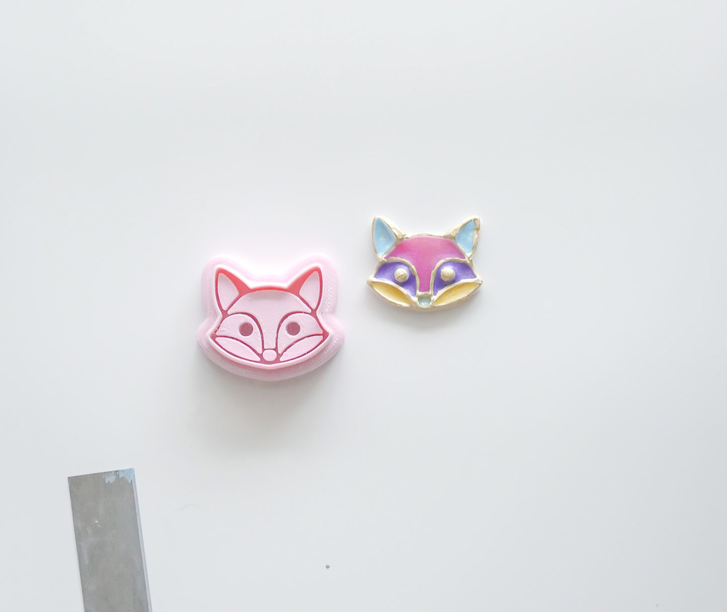 Stained Glass Fox Polymer Clay Cutter