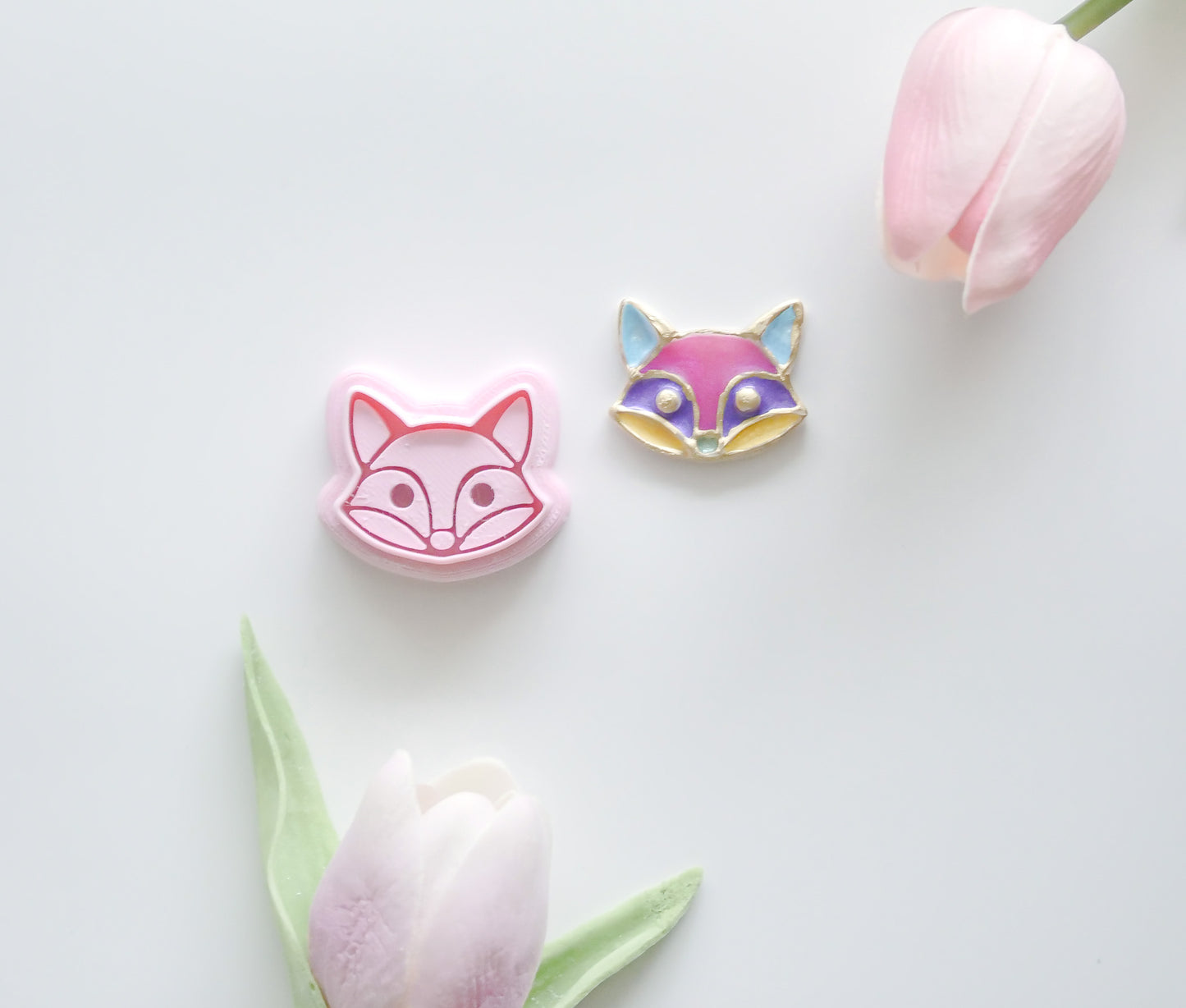 Stained Glass Fox Polymer Clay Cutter