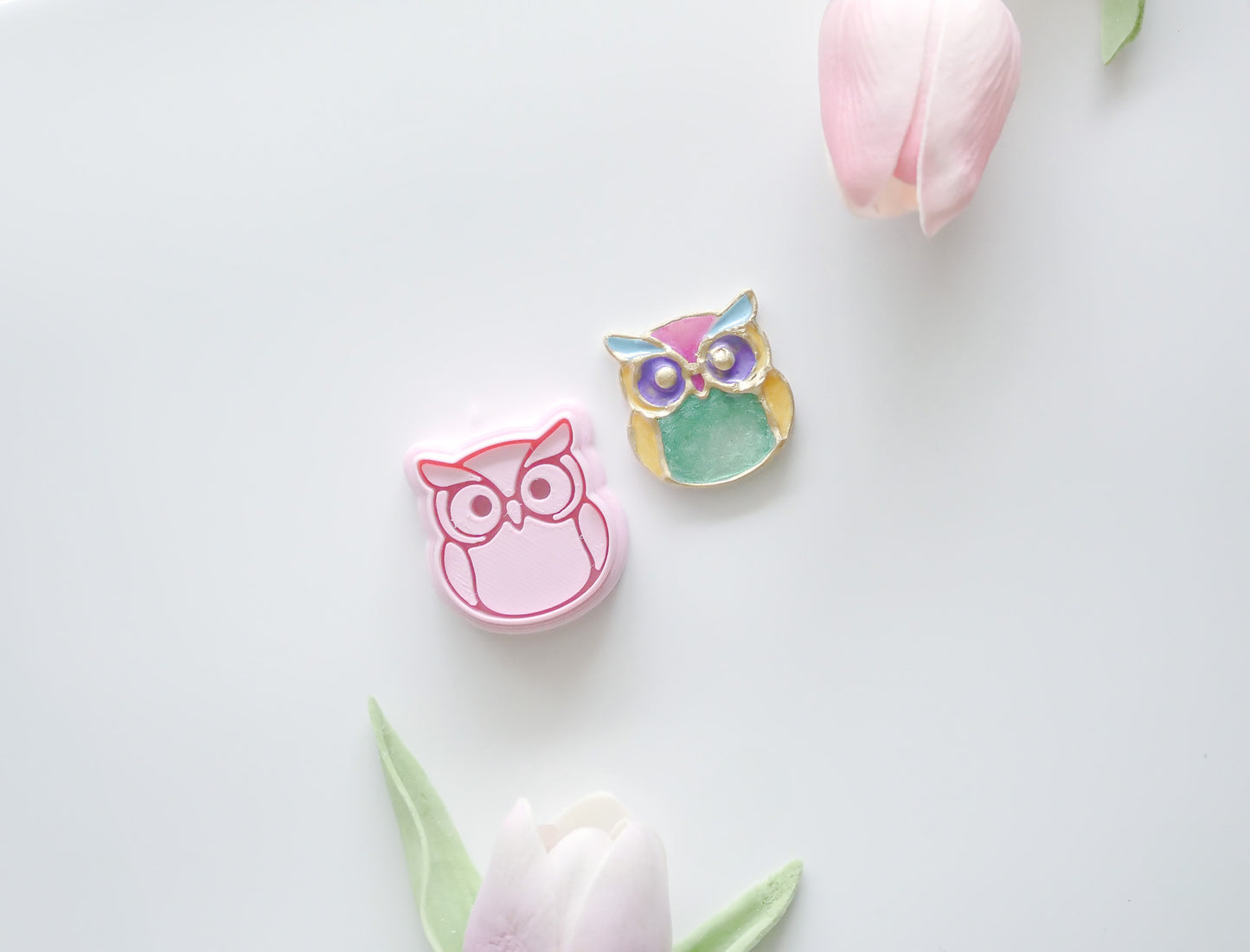 Stained Glass Owl Polymer Clay Cutter