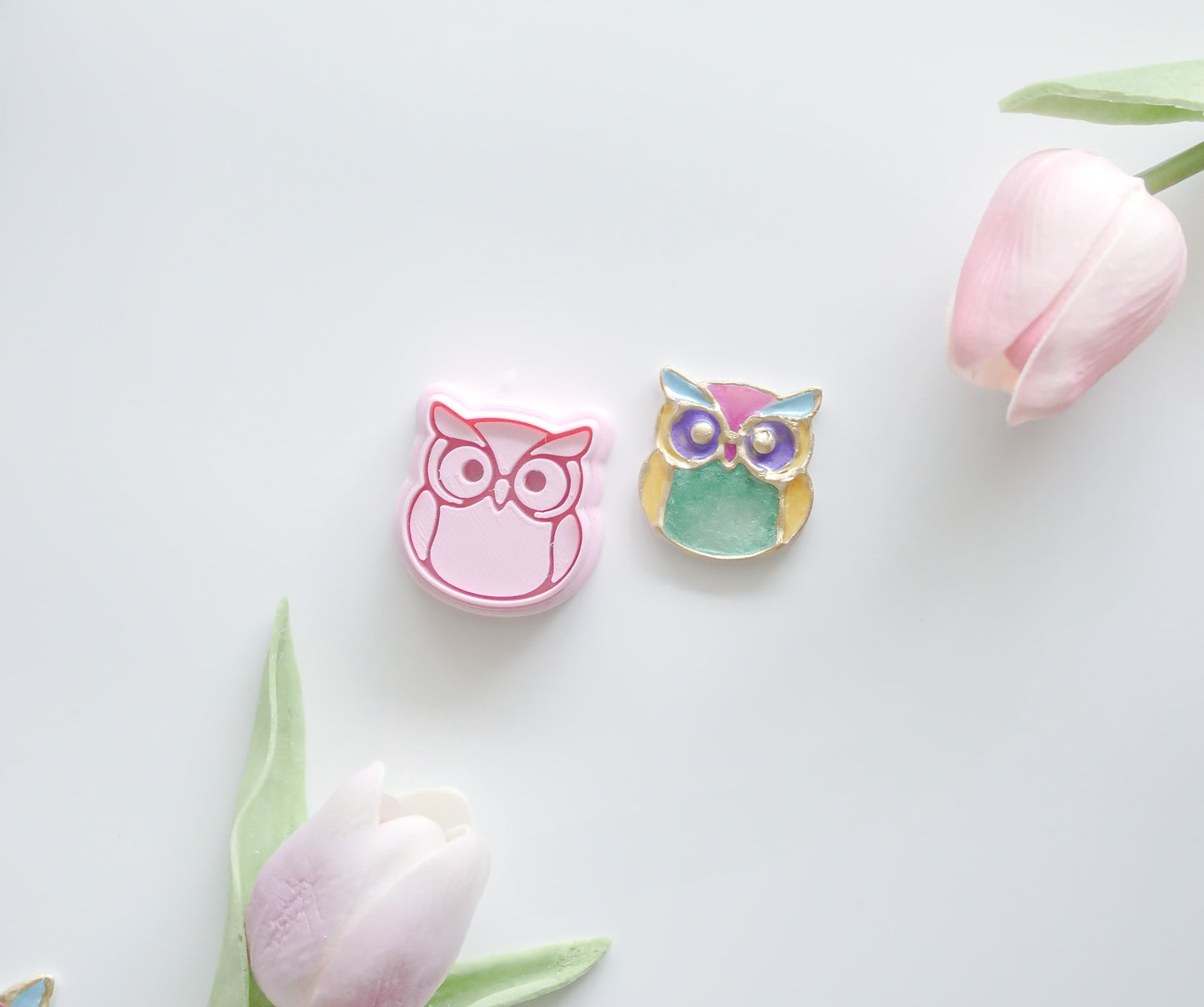 Stained Glass Owl Polymer Clay Cutter