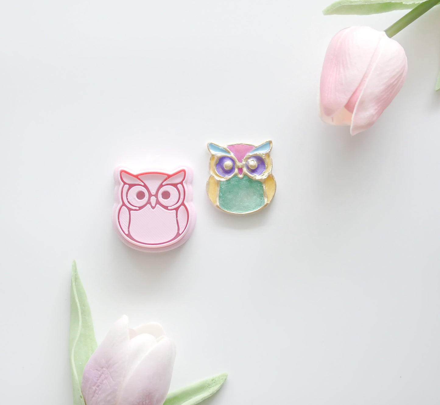 Stained Glass Owl Polymer Clay Cutter