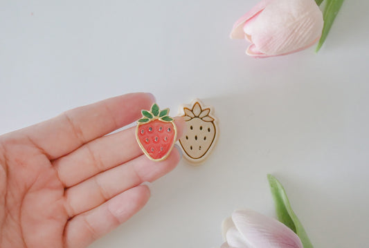 Stained Glass Strawberry Polymer Clay Earring Cutter – view 2 | Hello Cutters