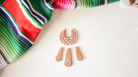 Talavera Inspired Polymer Clay Cutter Set – U-Shape & Teardrop Designs – view 2 | Hello Cutters