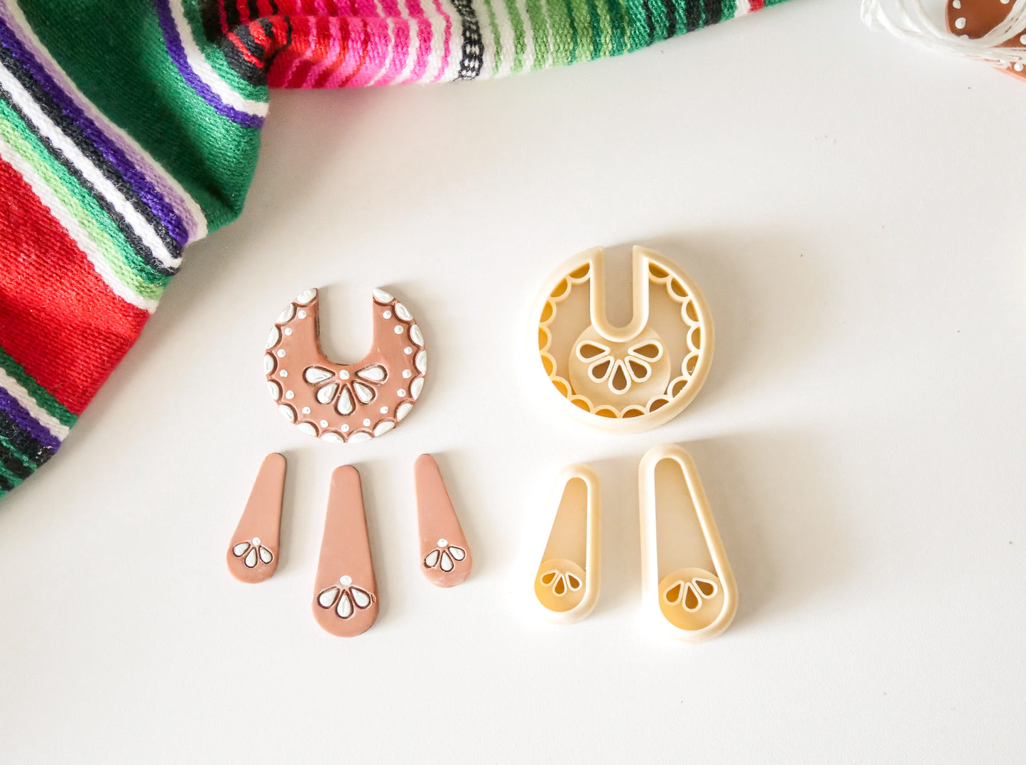 Talavera Inspired Polymer Clay Cutter Set – U-Shape & Teardrop Designs