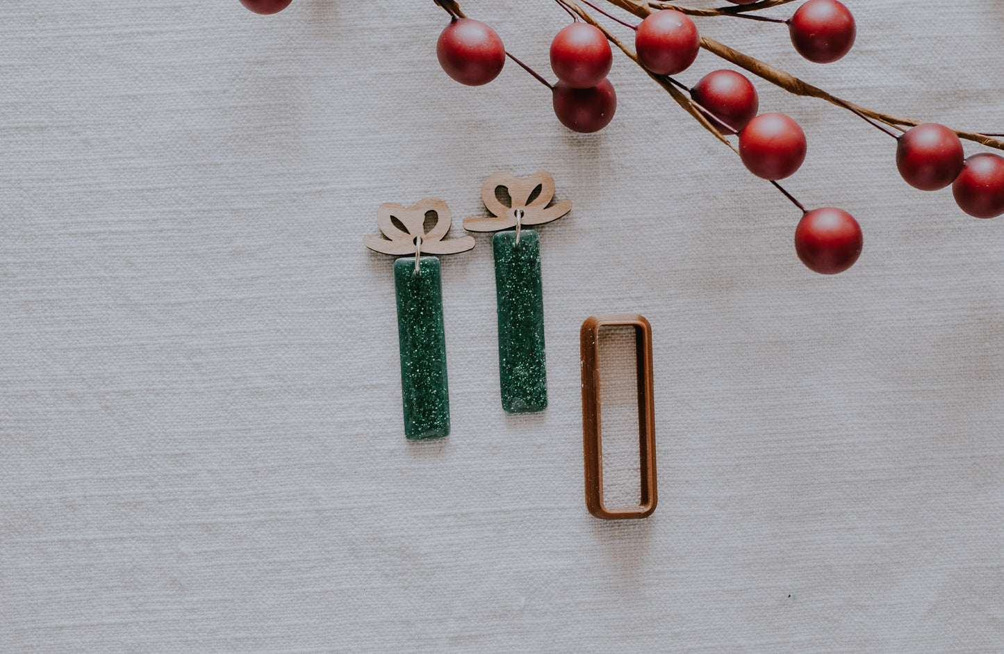 Thin Rectangle  Polymer Clay Cutter and Bow Combo image 3