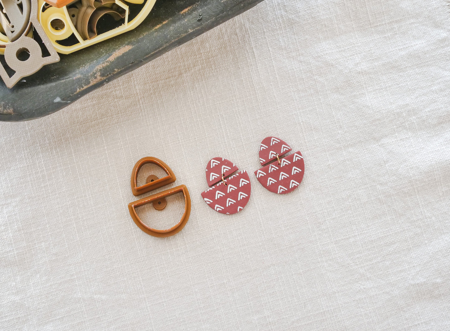 Boho Half Moon Shape Clay Cutter Set image 0