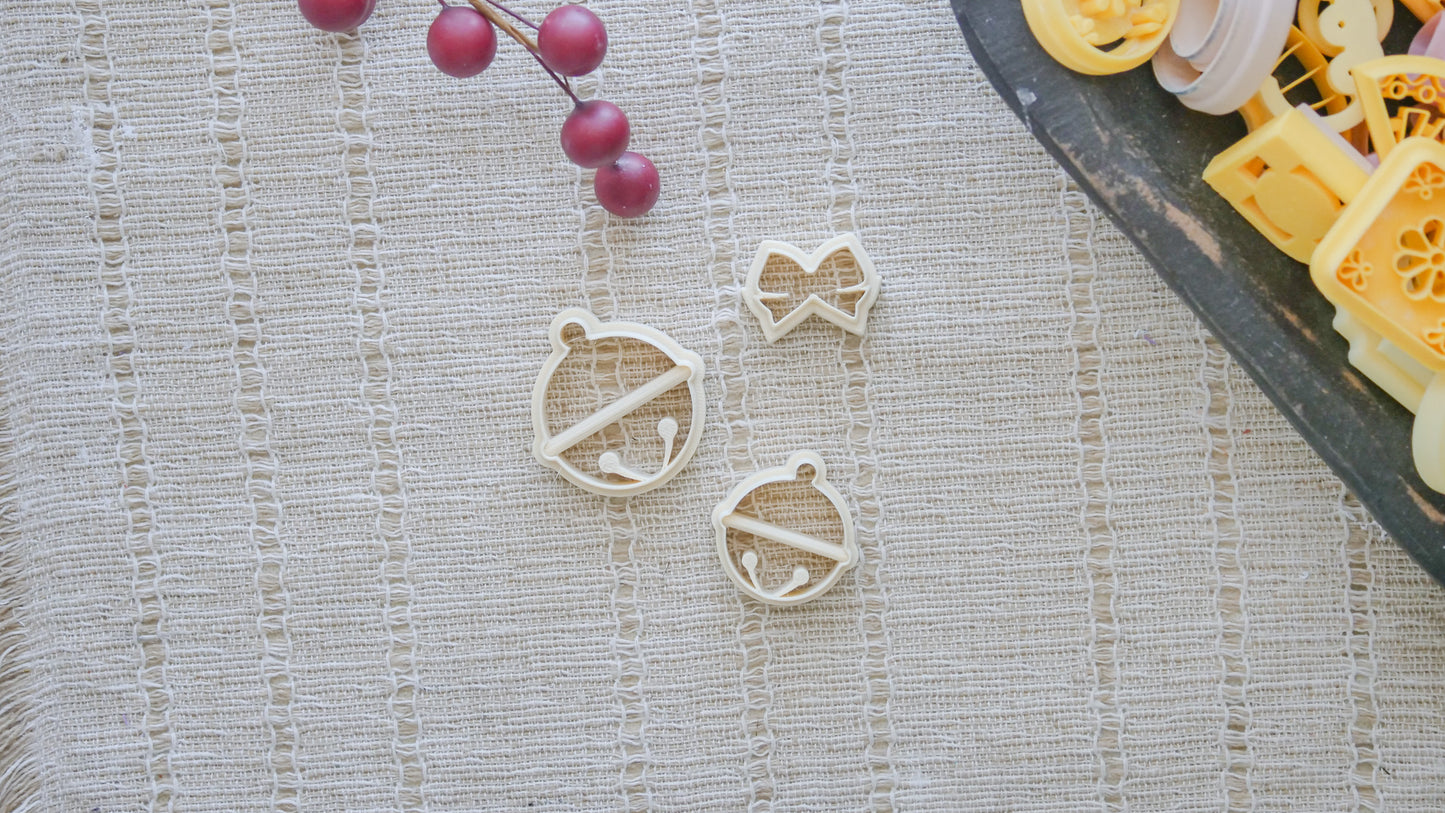 Jingle Bell & Bow Polymer Clay Cutter Set image 1