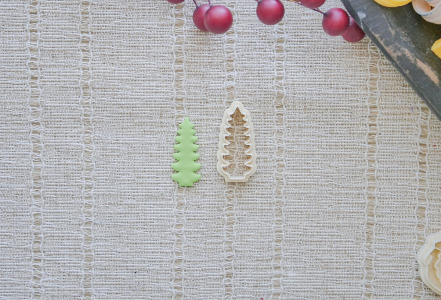 Retro Christmas Tree Polymer Clay Cutter image 1