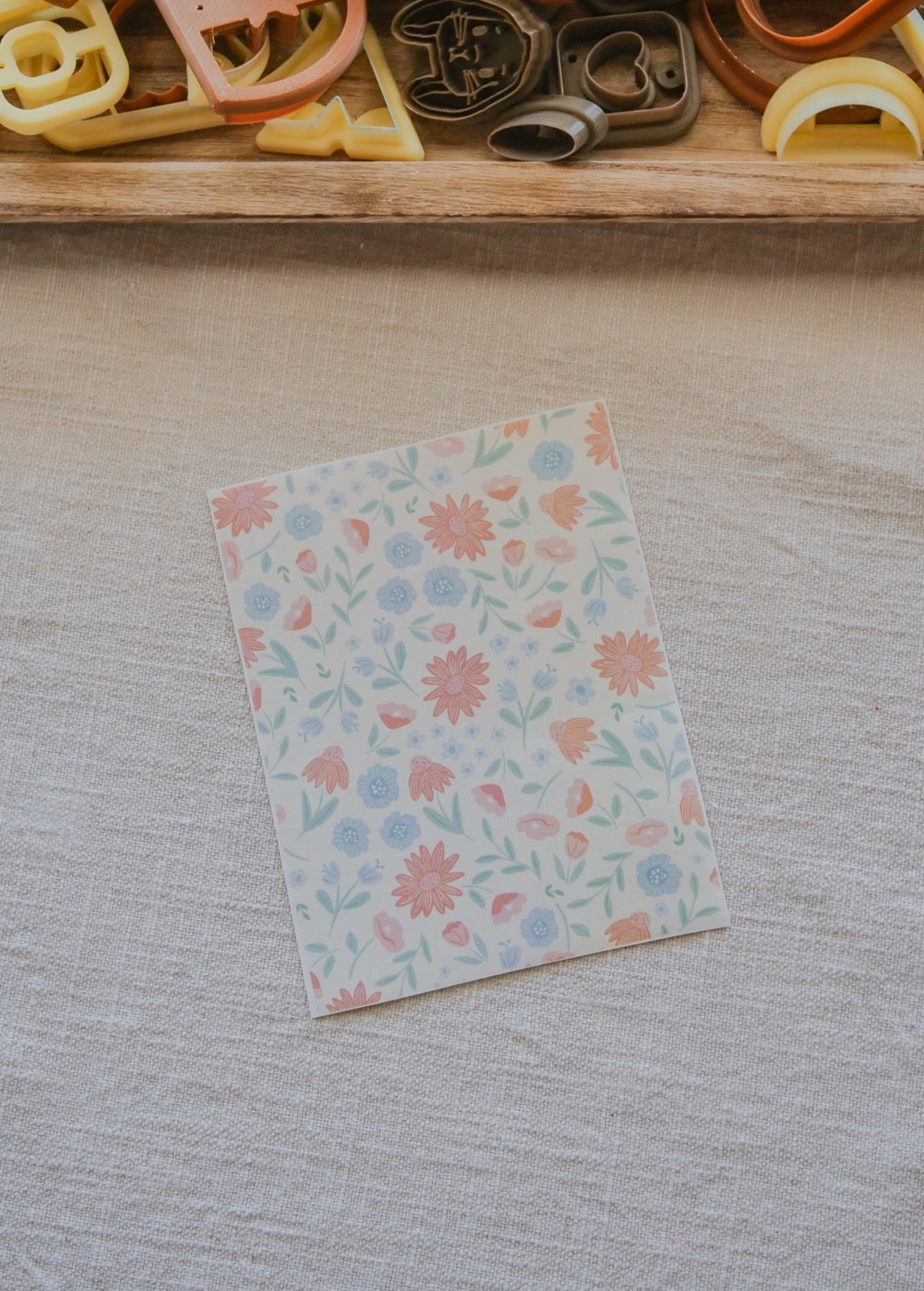 Blush Flower Polymer Clay Transfer Sheet image 0