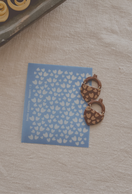 Heart Pattern Silkscreen Stencil for Polymer Clay image 0