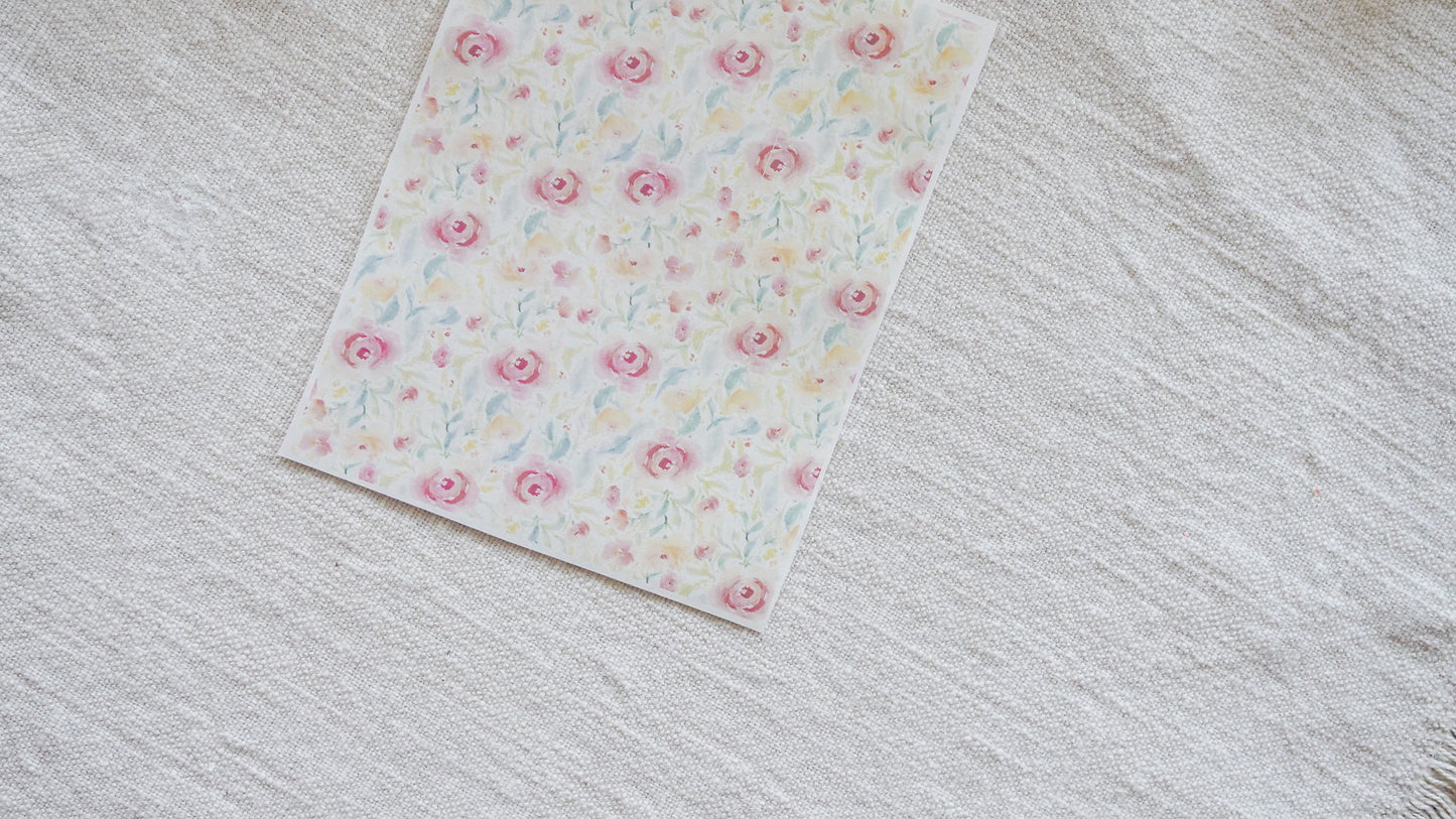 Watercolor Roses Polymer Clay Transfer Sheets image 0
