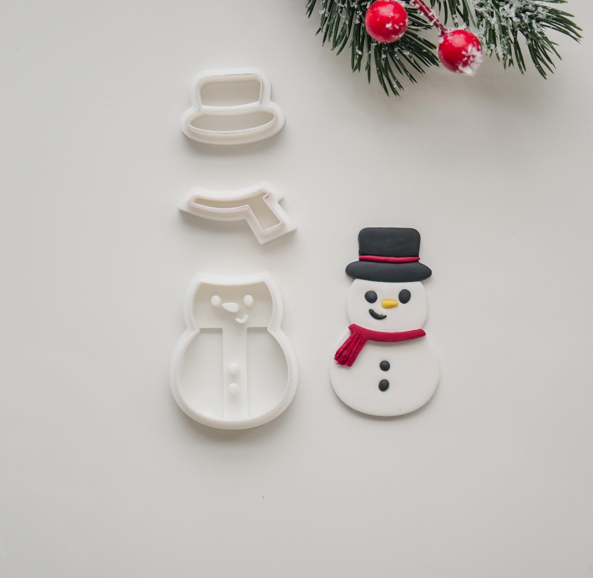 3 piece Snowman Polymer Clay Cutter Set image 0