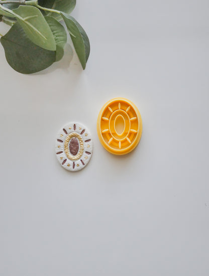 Oval Evil Eye Polymer Clay Cutter image 1