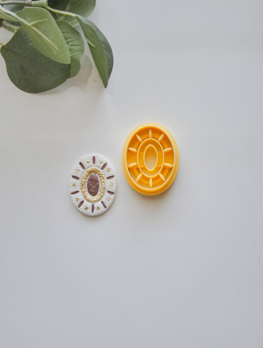 Oval Evil Eye Polymer Clay Cutter image 1
