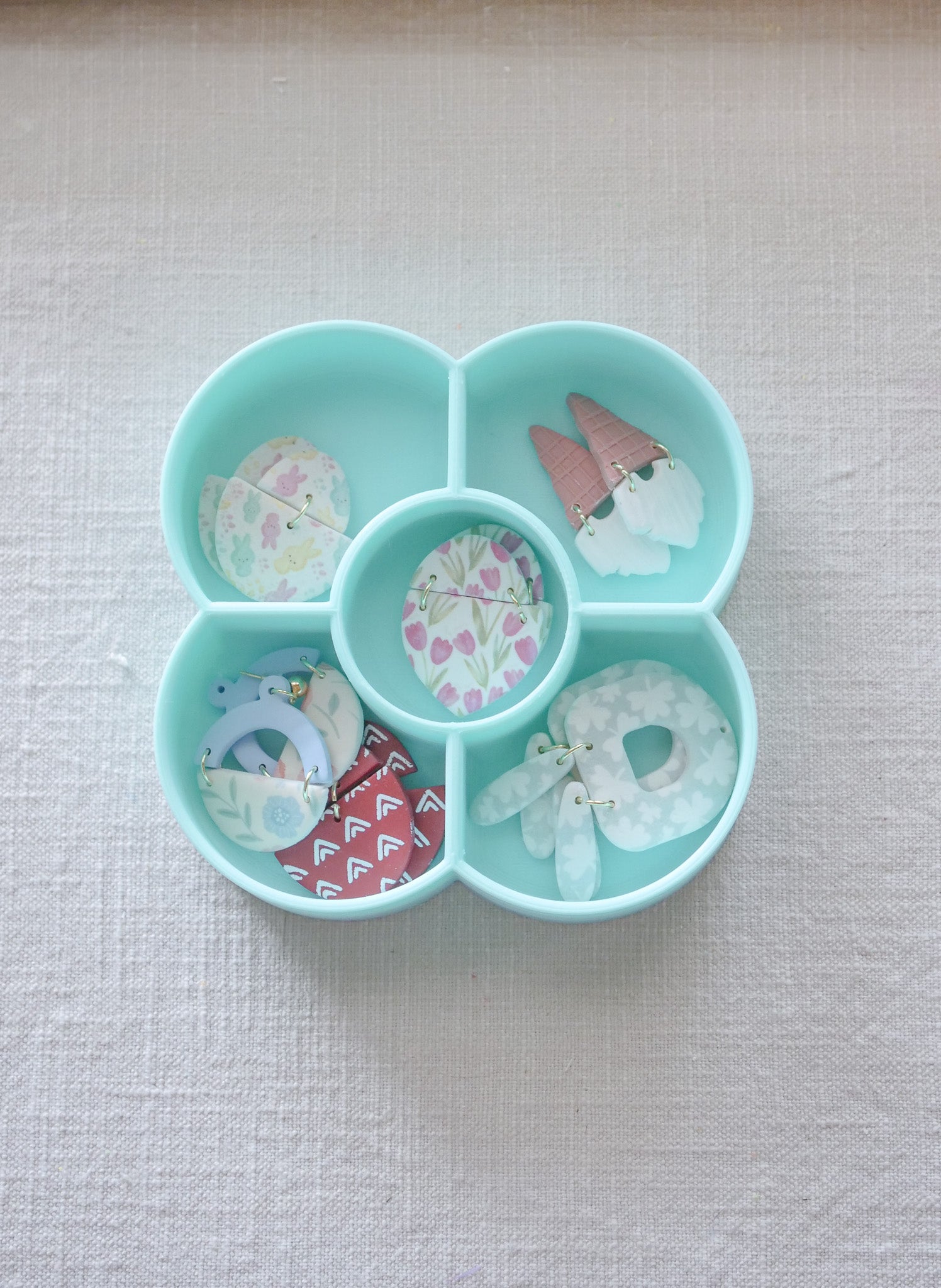 Flower Clay & Charm Polymer Clay Tray image 0
