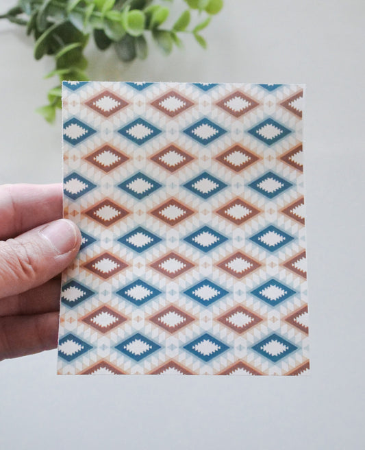 Blue & Brown Boho Polymer Clay Transfers image 1
