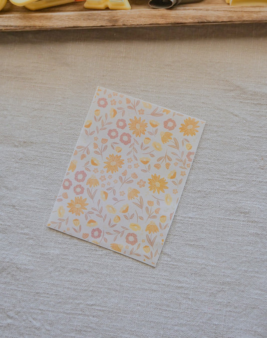 Vintage Brown Floral Polymer Clay Transfer Sheets image 0