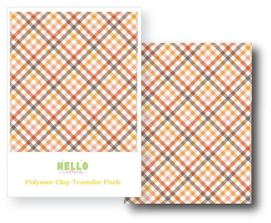 Fall Plaid Polymer Clay Transfer Sheets image 0