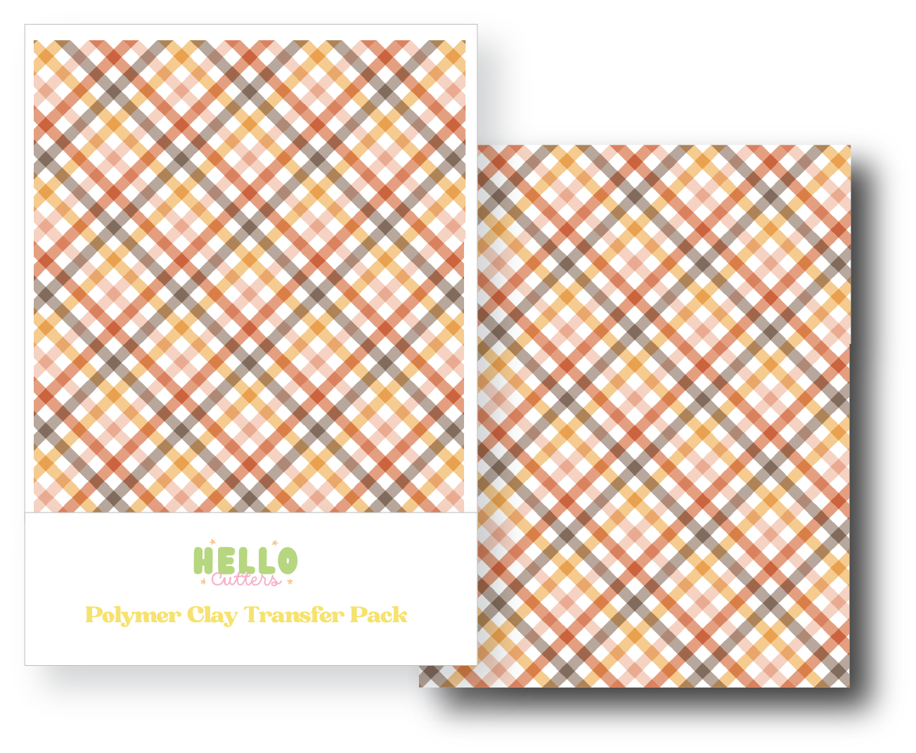 Fall Plaid Polymer Clay Transfer Sheets image 0