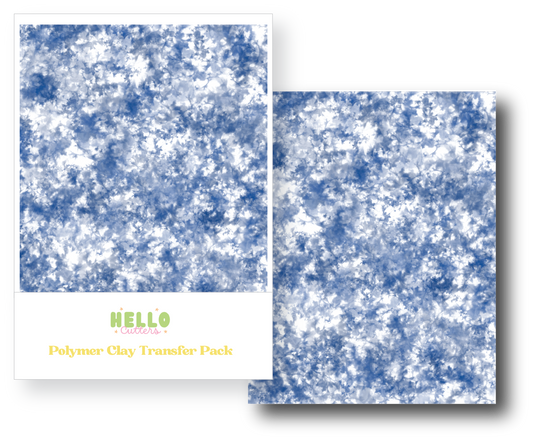 Blue Ink Polymer Clay Transfer Sheets image 0