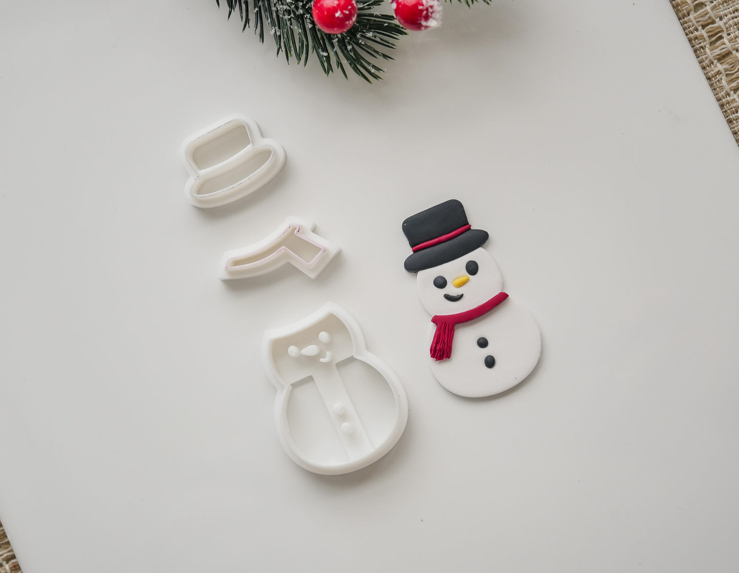 3 piece Snowman Polymer Clay Cutter Set image 2