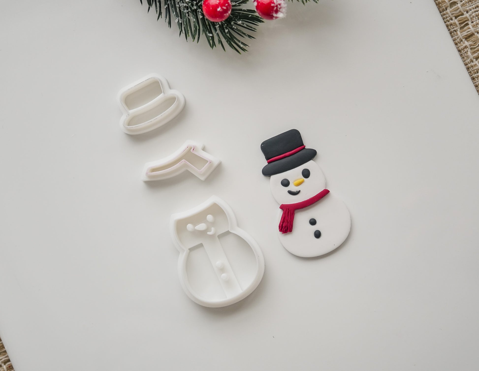 3 piece Snowman Polymer Clay Cutter Set image 2