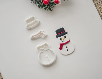 3 piece Snowman Polymer Clay Cutter Set image 2