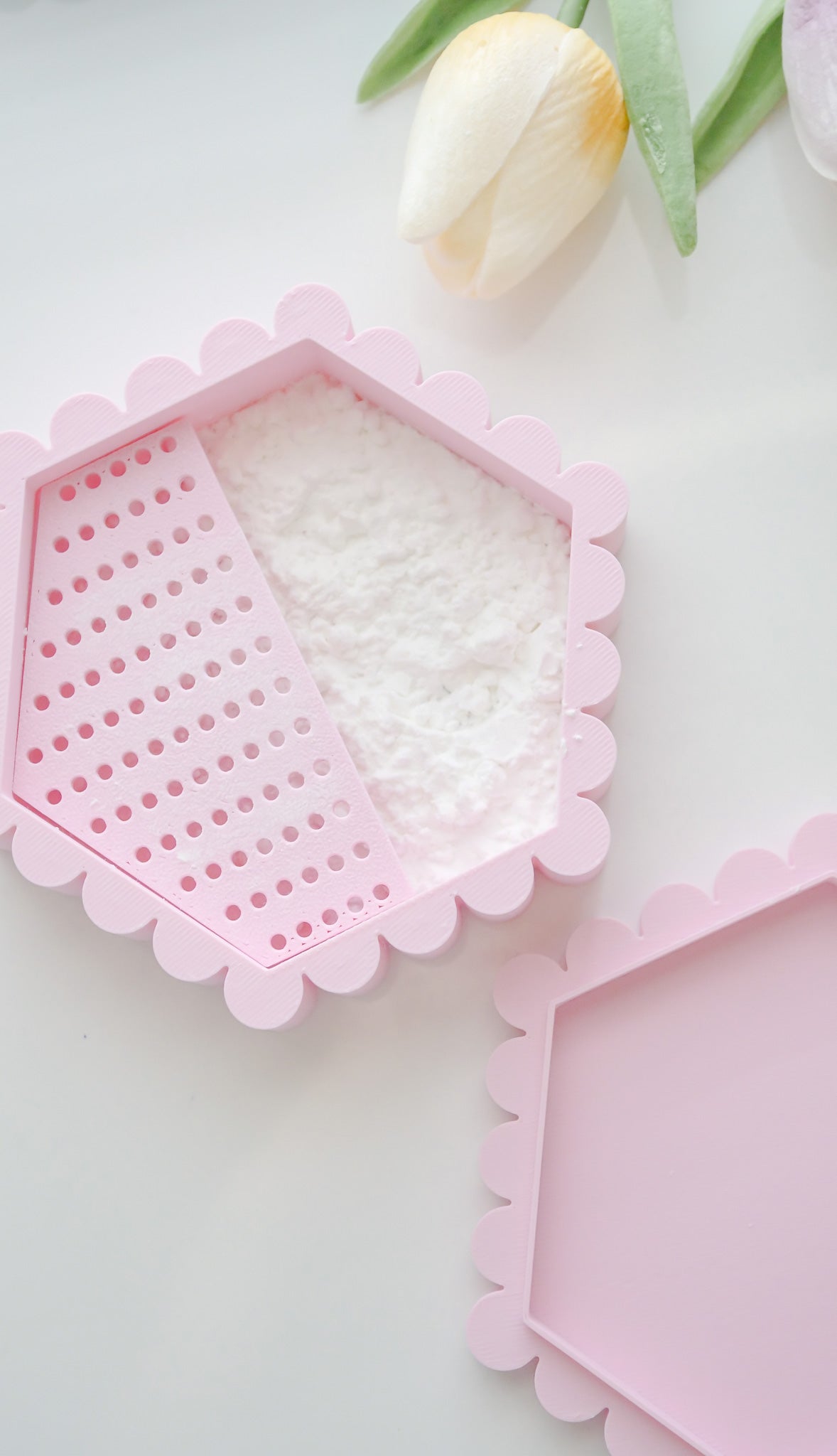 Hexagon Cornstarch Dusting Storage Tray - Hello Cutters