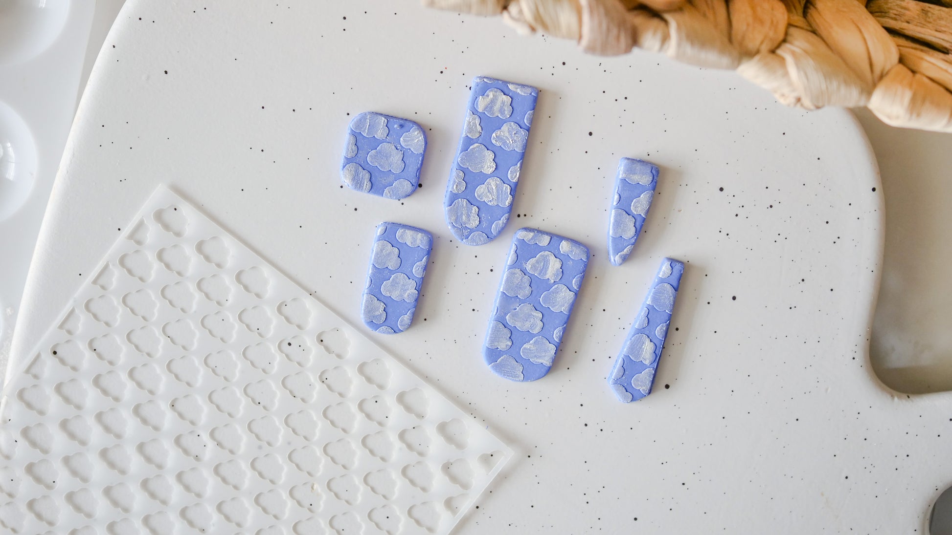 Cloud Mylar Stencil For Polymer Clay image 2