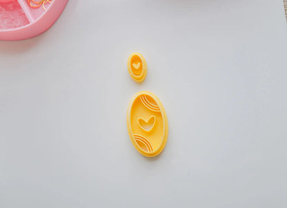 Oval Retro Heart Polymer Clay Cutter image 2