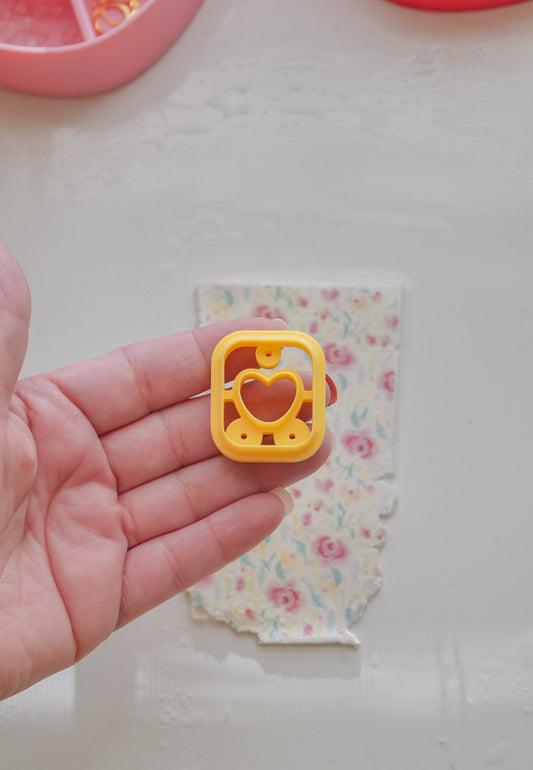 Square Heart cutout Polymer Clay Cutter Set image 1