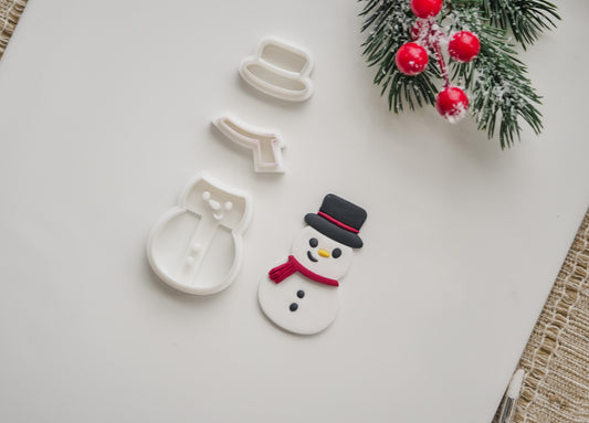 3 piece Snowman Polymer Clay Cutter Set image 1