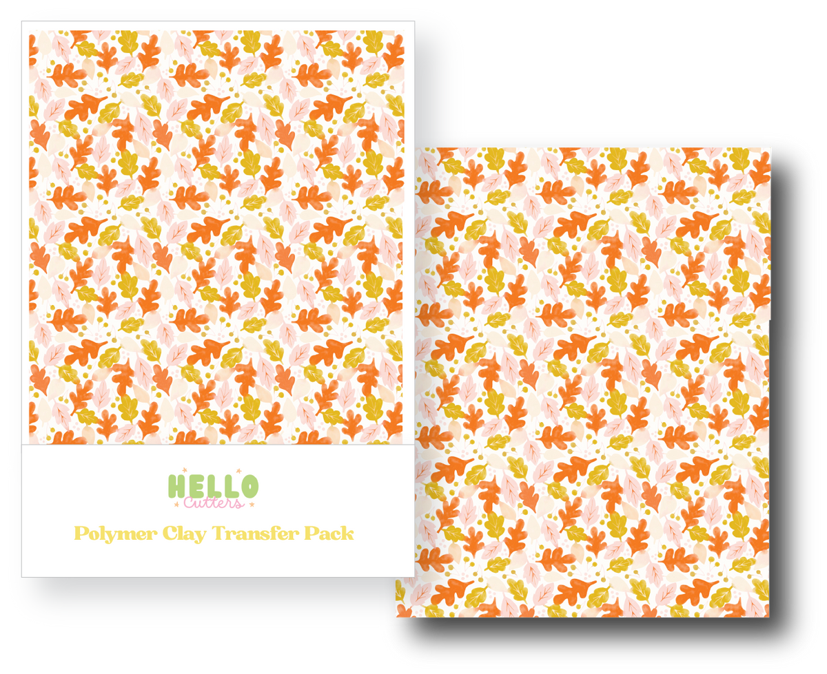 Fall Leaves Polymer Clay Transfer Sheets image 