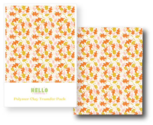 Fall Leaves Polymer Clay Transfer Sheets image 