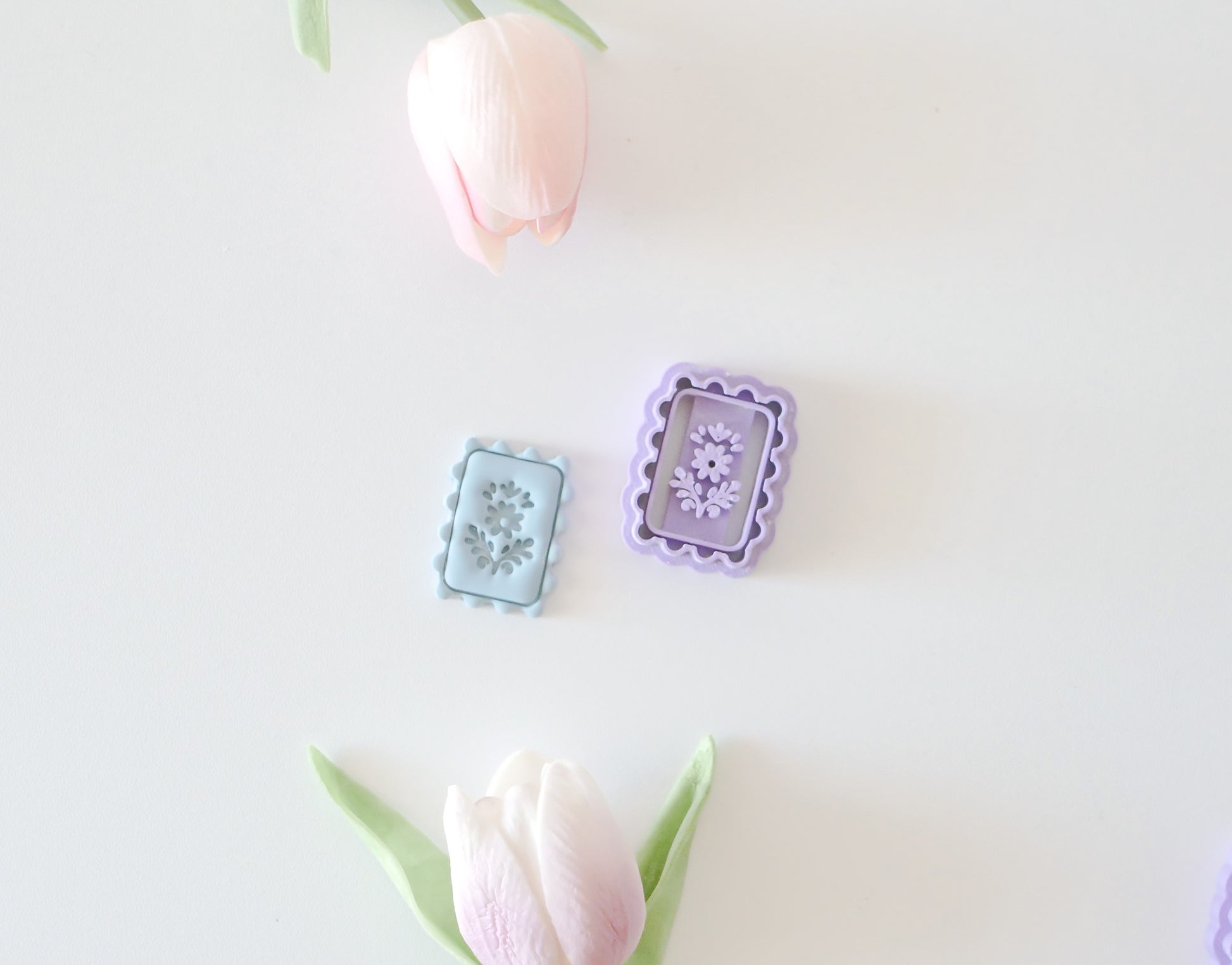 Modern Floral Square Polymer Clay Cutter