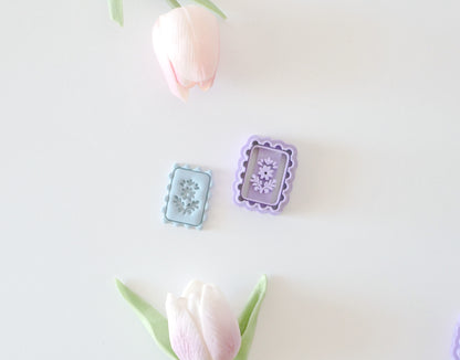 Modern Floral Square Polymer Clay Cutter