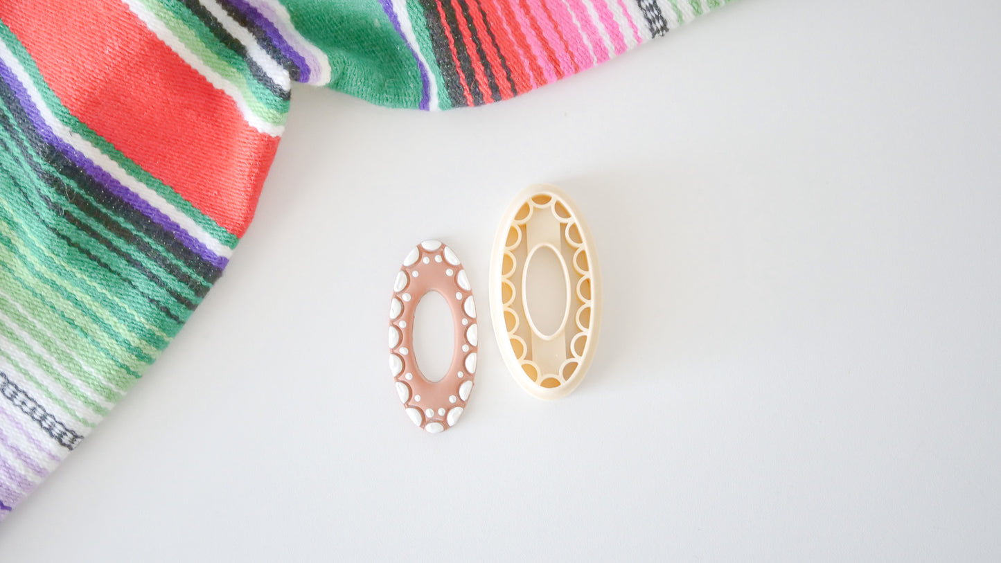 Oblong Talavera Polymer Clay Cutter designed by Hello Cutters