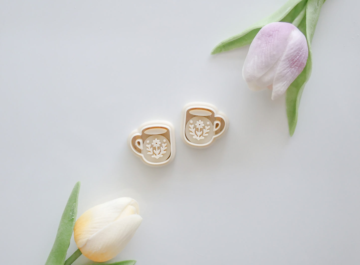 Mirror Floral Mug Polymer Clay Cutter Set