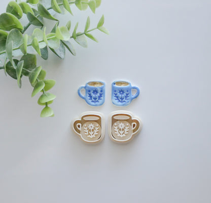 Mirror Floral Mug Polymer Clay Cutter Set