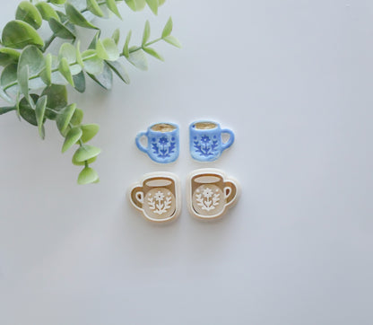 Mirror Floral Mug Polymer Clay Cutter Set